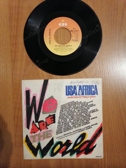 USA FOR AFRICA - WE ARE THE WORLD - 1985 HOLLANDA BASIM 45 LİK PLAK