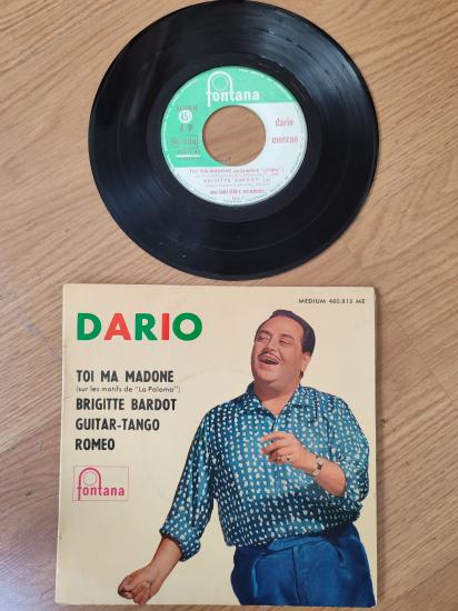 DARIO MORENO - Toi Ma Madone /Brigitte Bardot/Guitar-Tango/Romeo 1961 Fransa Basım EP Plak 2.el