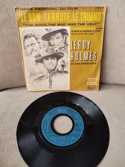 İYİ KÖTÜ ÇİRKİN / Leroy Holmes - Soundtrack 1968 Fransa Basım 45lik Plak - Mavi Etiket