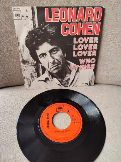 LEONARD COHEN - Lover Lover Lover / Who By Fire - 1974 Fransa Basım 45lik Plak