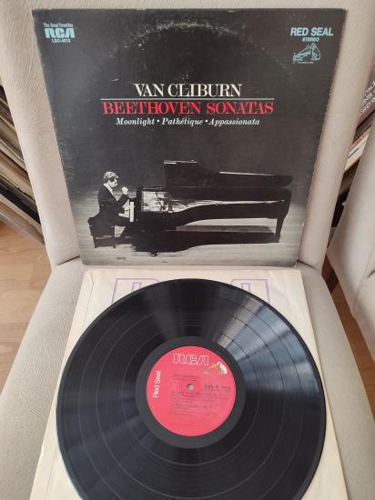 BEETHOVEN SONATAS Moonlight / Pathetique / Appassionata - Van Cliburn 1972 USA  Basım LP Plak 2.el