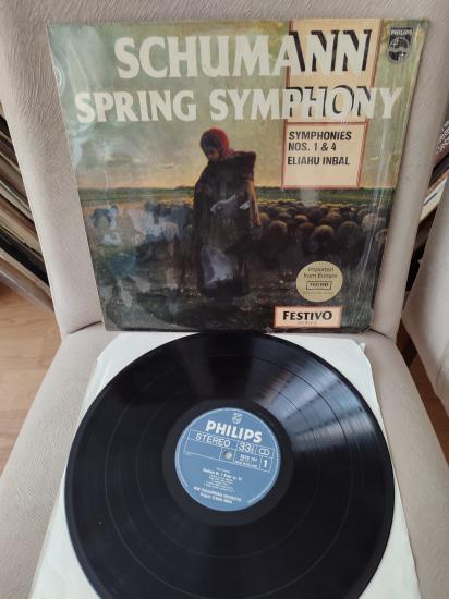 SCHUMANN  Eliahu Inbal ‎- Spring Symphony / Symphonies Nos. 1&4  - 1971 Hollanda Basım LP Plak 2.el