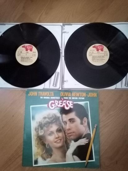 GREASE SOUNDTRACK - JOHN TRAVOLTA - OLIVIA NEWTON-JOHN - 1978 HOLLANDA BASIM DOUBLE 2XLP ALBÜM