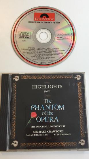 HIGHLIGHTS - FROM THE PHANTOM OF THE OPERA - 1987 ALMANYA BASIM - CD ALBÜM