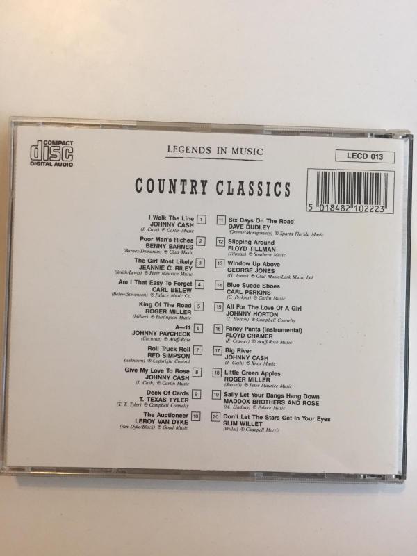 LEGENDS IN MUSIC COUNTRY CLASSICS - İNGİLTERE BASIM - CD ALBÜM